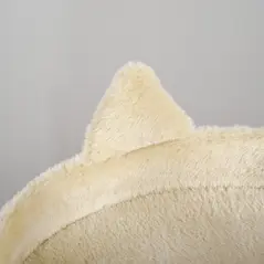 PawHut 104 cm Cat Tree, Cat Condo Tree Tower, Cat Activity Centre with Scratching Posts, Plush Perches, Hanging Ball - Cream White - 9