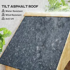 Outsunny Wooden Garden Storage Shed with 3 Shelves, Outdoor Tool Storage Cabinet with Tilt Roof and Lockable Door, 77.5 x 54.2 x 179.5 cm, Natural - 4