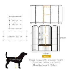 PawHut 12 Panels Heavy Duty Puppy Playpen, for Small Dogs, Indoor and Outdoor Use - Silver - 3