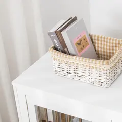 PawHut 2-in-1 Dog Cage and Side Table, with Two Lockable Doors, for Medium Dogs - White - 9