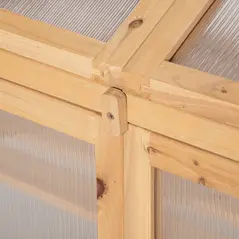 Outsunny Wooden Cold Frame Polycarbonate Greenhouse with Openable Top Cover and Double Door, Grow House for Flower, Vegetable and Plants, 70 x 50 x 120cm, Grey - 7