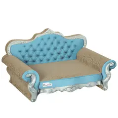 PawHut 2-in-1 Cat Scratcher with Catnip for Indoor Cats, Light Blue - 1