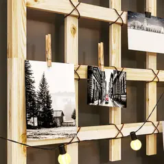 Outsunny Wooden Trellis Planter, Raised Garden Bed with Wheels, to Climb and Grow Vegetables, Herbs and Flowers, Natural - 7