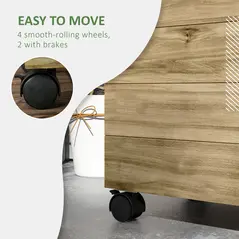 Outsunny Wooden Raised Planter, with Back Trellis - Natural Finish - 8