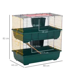 PawHut 2-Story Large Small Animal Cage w/ Accessories for Chinchillas Puppy Guinea Pig - 3