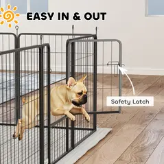 PawHut 12-Panel Solid Dog Playpen with Doors, for Medium Dogs, 80cm High, Black - 5