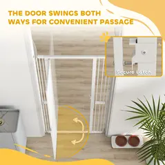 PawHut 180cm Extra Tall Pet Gate with 3.5 cm Narrow Gap, Pressure Mounted No Drilling Cat Gate for Doorways, 76-104cm Width - 7