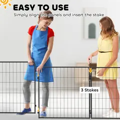 PawHut 2 Piece Dog Pen Expansion Pack for 80cm High Pet Playpen with 3 Stakes, for Small and Medium Dogs - 5