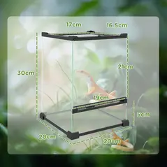 PawHut 12L Vivarium for Lizards, Frogs, Snakes, Turtles, Tortoises w/ Anti-Escape Design, Ventilation - 3