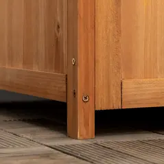 Outsunny Wooden Planter with Corner Trellis, Freestanding Raised Garden Bed with Drainage Bottom, Outdoor Planter Box, Brown - 8