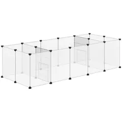 PawHut 18-Panel Small Animal Cage, Pet Playpen, for Guinea Pigs, Hedgehogs - White - 1
