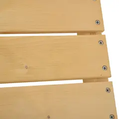 Outsunny Wooden Garden Benches, 2 Seater Outdoor Benches, Fir Wood Backless Patio Loveseat with Slatted Seat for Park, 110 x 38 x 35 cm, 3 Pieces, Natural Wood Finish - 8