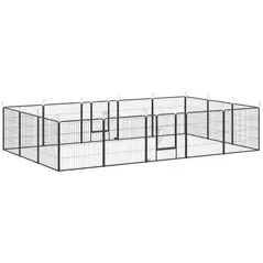 PawHut 16 Panels Heavy Duty Puppy Playpen, for Small and Medium Dogs, Indoor and Outdoor Use - Grey - 1