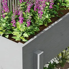 Outsunny Wooden Two-Tier Raised Planter - Grey - 8