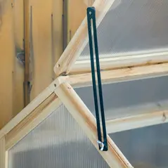 Outsunny Wooden Cold Frame Garden Polycarbonate Greenhouse with Openable Top Cover, Grow House for Flowers, Vegetables, Plants, 90 x 52 x 50cm, Natural - 9