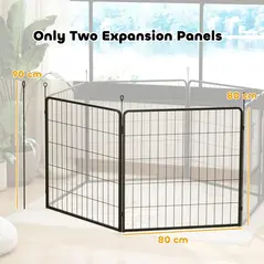 PawHut 2 Piece Dog Pen Expansion Pack for 80cm High Pet Playpen with 3 Stakes, for Small and Medium Dogs - 3