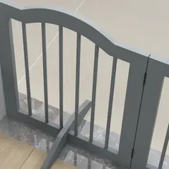 PawHut 3 Panels Dog Gate w/ Support Feet Fence Safety Barrier Freestanding Wood Light Grey - 9