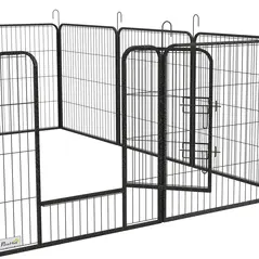 PawHut 12 Panels Heavy Duty Puppy Playpen, for Small Dogs, Indoor and Outdoor Use - Silver - 9
