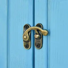 Outsunny Wooden Shed, Garden Storage Cabinet with Log Store, Waterproof Asphalt Roof and Lockable Door, Narrow Tool Organizer, 130 x 55 x 180 cm - 9