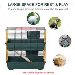 PawHut 2-Story Large Small Animal Cage w/ Accessories for Chinchillas Puppy Guinea Pig - 7