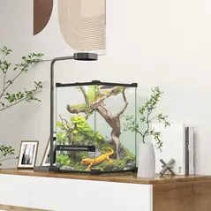 PawHut 12L Vivarium for Lizards, Frogs, Snakes, Turtles, Tortoises w/ Anti-Escape Design, Ventilation - 2