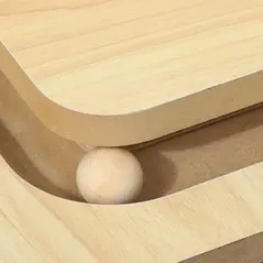 PawHut 3-in-1 Cat Scratching Post, 87cm Cat Scratcher w/ Track Ball Toy, Oak Tone - 8