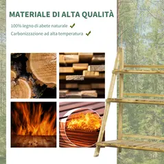 Outsunny Wooden Folding Flower Pot Stand 3 Tier Garden Planter Display Ladder Gardener Storage Shelves Rack Herb Holder (100L x 37W x 93H cm) - 4