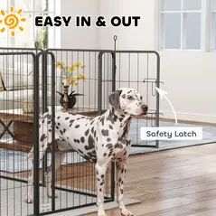 PawHut 12-Panel Solid Dog Playpen with Doors, for Large Dogs, 100cm Tall, Black - 5