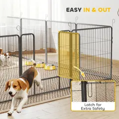 PawHut 16 Panels Heavy Duty Puppy Playpen, for Small and Medium Dogs, Indoor and Outdoor Use - Grey - 7
