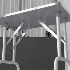 PawHut 32" Foldable Dog Grooming Table Pet Drying Beauty Table Adjustable Fixed Arm Rubber Top, Pink - 9