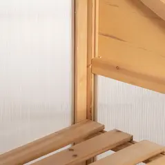 Outsunny Wooden Cold Frame Polycarbonate Greenhouse with Openable Top Cover and Double Door, Grow House for Flower, Vegetable and Plants, 70 x 50 x 120cm, Grey - 8