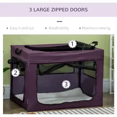 PawHut 80cm Pet Carrier, with Cushion, for Small and Medium Dogs - Purple - 8