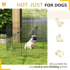 PawHut 8 Panel DIY Dog Pen with Door, for Dogs, Small Animals, Indoor/Outdoor Use, 76cm High - 5