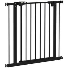 PawHut Adjustable Safety Gate w/ One Extensions, Four Adjustable Screws, Black - 1