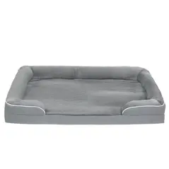 PawHut Dog Sofa Bed, Washable Pet Bed with Removable Cover and Non-Slip Bottom for Small, Medium and Large Dogs, Grey - 1