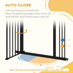 PawHut Adjustable Safety Gate w/ One Extensions, Four Adjustable Screws, Black - 5