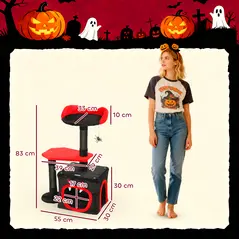 PawHut Cat Tree, Gothic Cat Tower with Scratching Posts, Cute Condo, Coffin Platform, Bed and Spider Toy, Halloween - 3