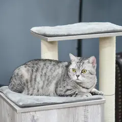 PawHut Cat Tree for Indoor Large Cats 113cm Kitten Tower Condo Jute Scratching Post Kitten Play House Activity Center Furniture - 9