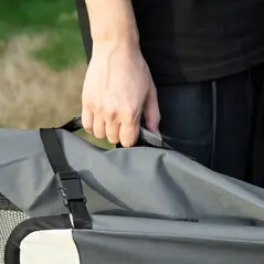 PawHut 60cm Foldable Pet Carrier, with Cushion, for Miniature Dogs and Cats - Grey - 8