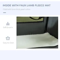 PawHut 70cm Foldable Pet Carrier, with Cushion, for Small Dogs and Cats - Grey - 7