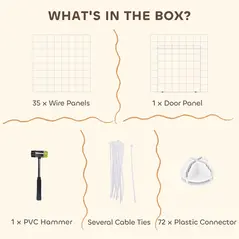 PawHut DIY 36 Panel Pet Playpen Metal Wire Fence for Chinchilla, Hedgehog, Bunny, Indoor, Outdoor Use, White - 6