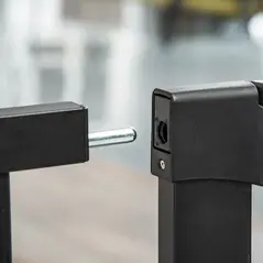 PawHut Dog Gate with Cat Flap Pet Safety Gate Barrier, Stair Pressure Fit, Auto Close, Double Locking, for Doorways, Hallways, 75-103 cm Black - 9