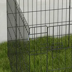 PawHut 8 Panel DIY Dog Pen with Door, for Dogs, Small Animals, Indoor/Outdoor Use, 76cm High - 9