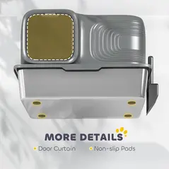 PawHut 65L Extra Large Stainless Steel Litter Tray with Plasma Deodoriser System, High Sided, Easy to Clean & Odour-Resistant - 9