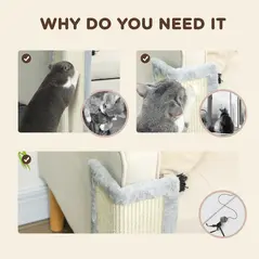 PawHut 56cm Corner Cat Scratching Post with Sisal Scratching Pad, Grey - 6
