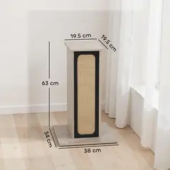 PawHut 63cm Cat Scratching Post, Cat Scratcher with Replaceable Scratching Board, Top Perch, Sisal Scratch Mat, Oak - 3