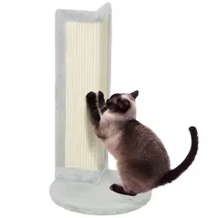 PawHut 56cm Corner Cat Scratching Post with Sisal Scratching Pad, Grey - 1