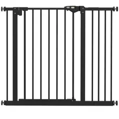 PawHut Adjustable Safety Gate w/ One Extensions, Four Adjustable Screws, Black - 1
