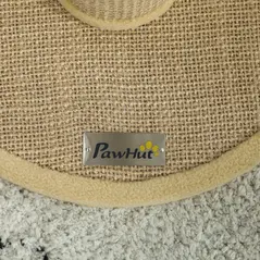 PawHut Cat Scratching Post for Indoor Cats, 47cm Tall Cat Scratcher with Jute Sisal Rope, Hanging Toy Ball, Feather, Brown - 8