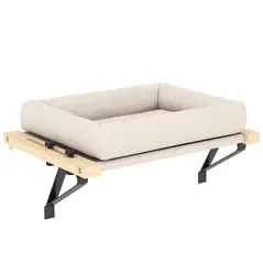 PawHut Cat Radiator Bed, Adjustable Hanging Cat Hammock with Removable and Washable Cushion for Indoor Cats, Cream White - 1